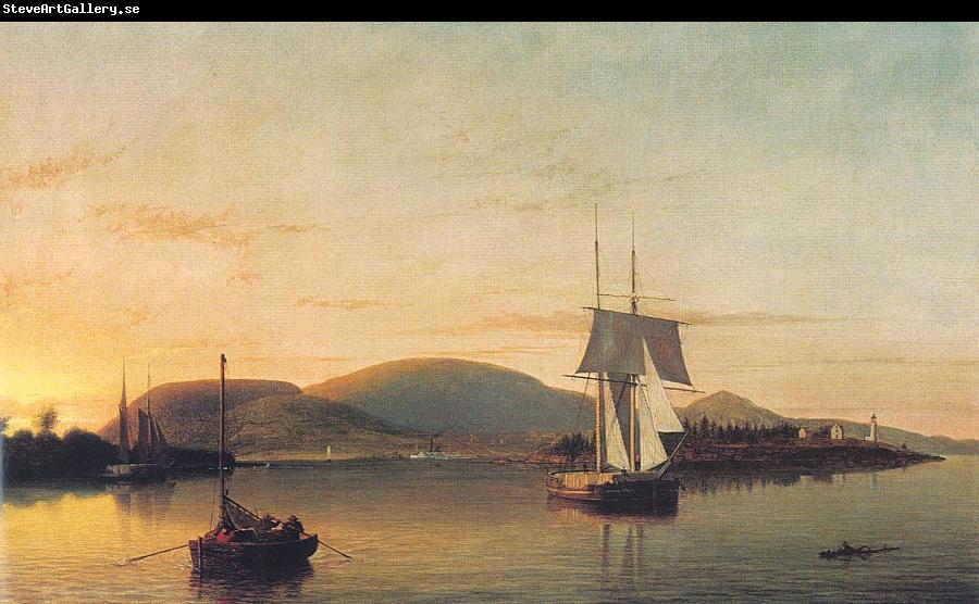 Fitz Hugh Lane Camden Mountains from the South Entrance to the Harbor